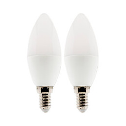Lot De 2 Ampoules Led Flamme 5,2w E14 470lm 2700k (blanc Chaud)