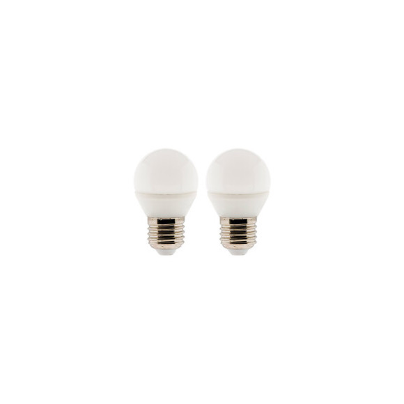 Lot De 2 Ampoules Led Sphérique 5,2w E27 470lm 2700k (blanc Chaud)