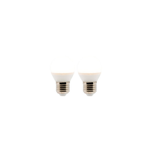 Lot De 2 Ampoules Led Sphérique 5,2w E27 470lm 2700k (blanc Chaud)