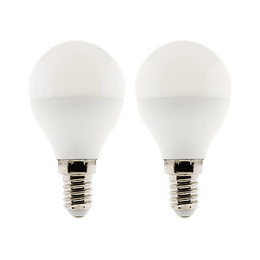 Lot De 2 Ampoules Led Sphérique 5w E14 400lm 2700k