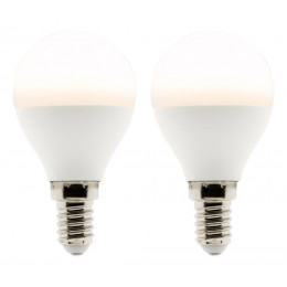 Lot De 2 Ampoules Led Sphérique 5w E14 400lm 2700k