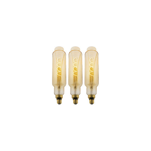 Lot De 3 Ampoules Led Filament Géante Ovale - 5w E27 350lm 2500k (blanc Chaud)