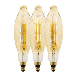 Lot De 3 Ampoules Led Filament Géante Tube - 5w E27 350lm 2500k (blanc Chaud)