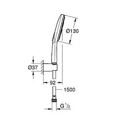 Ensemble De Douche Douchette 3 Jets Smartactive 130 Rainshower Avec Support Mural
