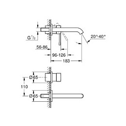 Essence Mitigeur Monocommande 2 Trous Lavabo Taille M Vendu Avec Corps Encastré, Chrome
