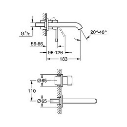 Essence Mitigeur Monocommande 2 Trous Lavabo Taille M Vendu Avec Corps Encastré, Cool Sunrise Brossé - Finition Doré Brillan