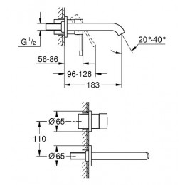 Essence Mitigeur Monocommande 2 Trous Lavabo Taille M Vendu Avec Corps Encastré, Cool Sunrise Brossé - Finition Doré Brillan