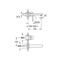 Robinet Monocommande Mural Eurosmart Cosmopolitan