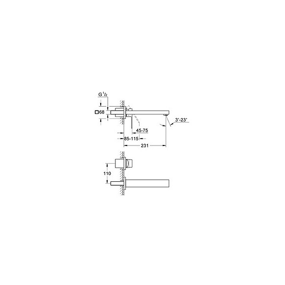 Mitigeur Monocommande 2 Trous Lavabo Taille M Vendu Avec Corps Encastré