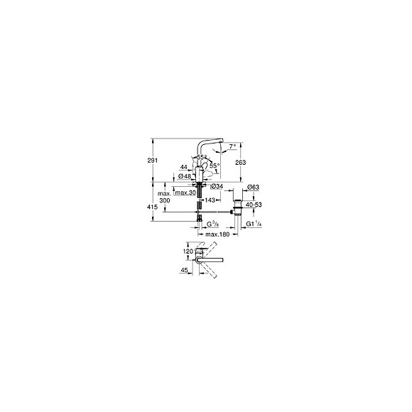Eurodisc Cosmopolitan Mitigeur Monocommande Lavabo Taille L
