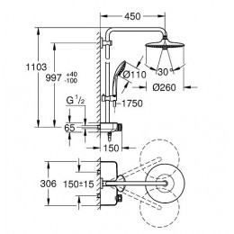 Colonne De Douche Thermostatique Euphoria Smartcontrol System 260 Mono