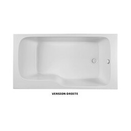 Ensemble Baignoire Bain Douche Blanche + Pare Bain Malice, 170 X 90 - Version Gauche