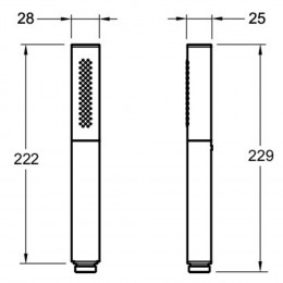 Douchette Stylo 2 Jets Shift Ellipse, Nickel Brossé