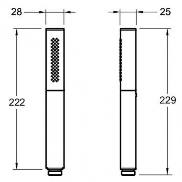 Douchette Stylo 2 Jets Shift Ellipse, Nickel Brossé