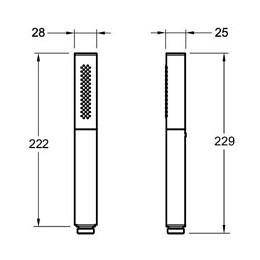 Douchette Stylo 2 Jets Shift Ellipse, Nickel Brossé