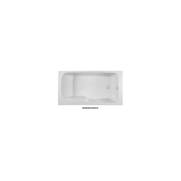 Ensemble Baignoire Bain Douche Blanc + Pare Bain + Tablier Malice, 160 X 85 - Version Gauche