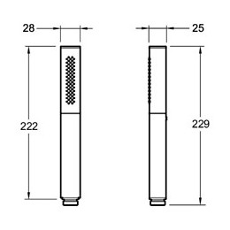 Douchette À Main Stylo Shift Ellipse, Noir Et Chrome