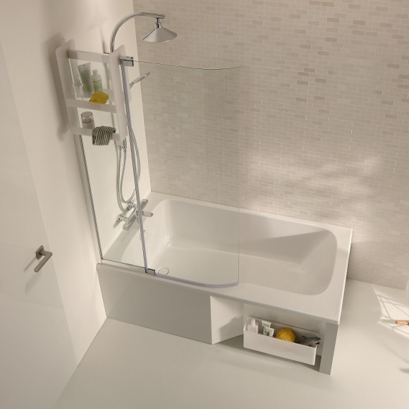 Baignoire Bain Douche Malice Blanche, 160 X 85 - Version Gauche
