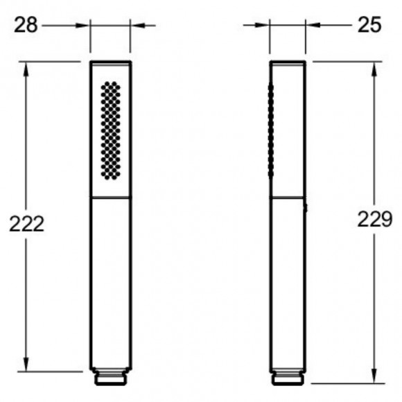 Douchette À Main Stylo Shift Ellipse, Noir Et Chrome