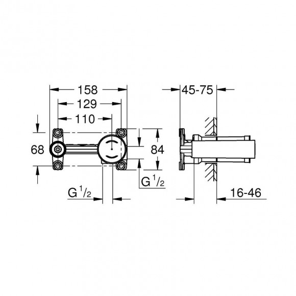 Robinet Mural Avec Corps Encastré Concetto