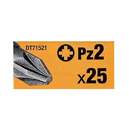 Dewalt Dt 71521 Jeu D'embouts Pz2 25 Mm 25 Pièces. ( N427052 )