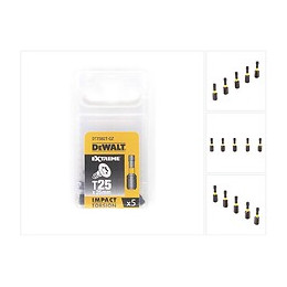 Dewalt Dt 7382 T 5 Pièces D'embouts De Visseuse Torsion Extreme Impact Imp. T25 25 Mm