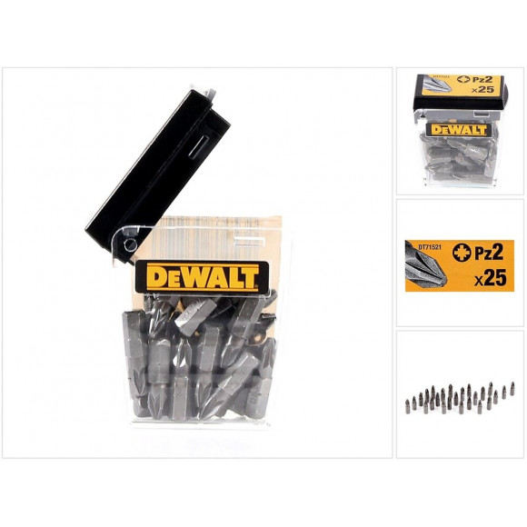 Dewalt Dt 71521 Jeu D'embouts Pz2 25 Mm 25 Pièces. ( N427052 )