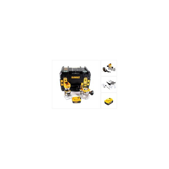 Dewalt Dcw 604 Nt Affleureuse/défonceuse Sans Fil 18v 55 Mm + 1x Batterie 5,0 Ah + Coffret De Transport - Sans Chargeur