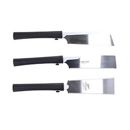 Shogun Japan Set De 3x Lames De Scie À Bois Universelle Ryoba + Dozuki + Kataba ( M-180r + M-190d + M-190w ) - Fabriquées Au 