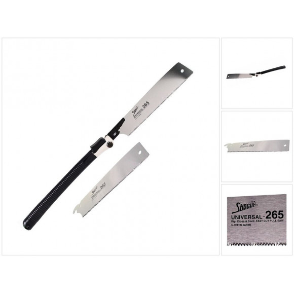 Shogun Scie Universelle Japon Pliable Avec Lame Interchangeable Articulée 265mm + Lame De Scie À Bois Shogun Japan Trempée P
