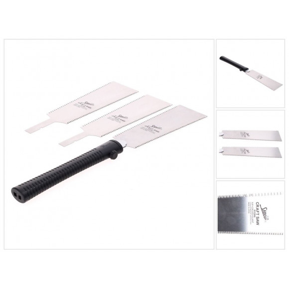 Shogun Ryoba Japan Lame De Scie À Bois Universelle, Longue Manche, 180 Mm + 2x Lames De Scie À Bois Ryoba Japan - Fabriquée 