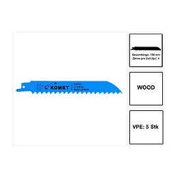 Komet Lame De Scie Sabre Bois 150mm 4tpi - 5 Pièces. Hss-bi-metall ( 501.005 )