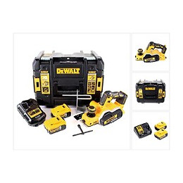 Dewalt Dcp 580 P2 18 V Rabot Sans Fil 82 Mm Avec Boîtier Tstak Vi + 2x Batteries Dcb 184 5,0 Ah + 1x Chargeur Dcb 115