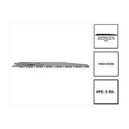 Komet Cv-stahl Vario Lames De Scie Sabre Fresh Wood 240mm 4-5tpi - 5 Pièces. ( 501.085 )