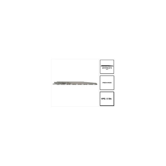 Komet Cv-stahl Vario Lames De Scie Sabre Fresh Wood 240mm 4-5tpi - 5 Pièces. ( 501.085 )