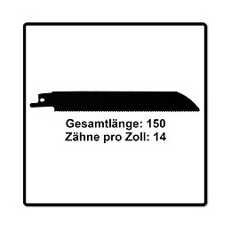 Komet Lame De Scie Metal Et Bois 150mm 14tpi - 5 Pièces. Hss-bi-metall ( 501.008 )