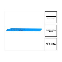 Komet Lame De Scie Sabre Pallets 225mm 10-10tpi - 25 Pièces. Hss-bi-metall ( 5x 501.398 )