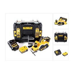 Dewalt Dcp 580 P1 18 V Rabot Sans Fil 82 Mm Avec Boîtier Tstak Vi + 1x Batterie Dcb 184 5,0 Ah + 1x Chargeur Dcb 115