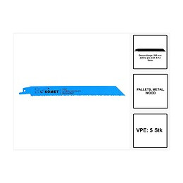Komet Pallets 200mm 8-12tpi Lame De Scie Sabre- 5 Pièces. Hss-bi-metall Vario ( 501.340 )
