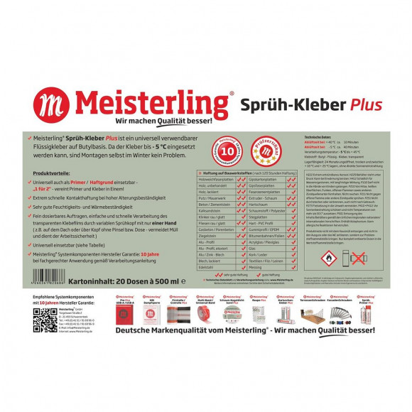 Meisterling Colle En Aérosol Plus 500 Ml (006050000020)