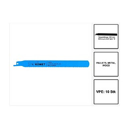 Komet Pallets Lame De Scie Sabre 200mm 10tpi - 10 Pièces. Hss-bi-metall ( 2x 501.361 )