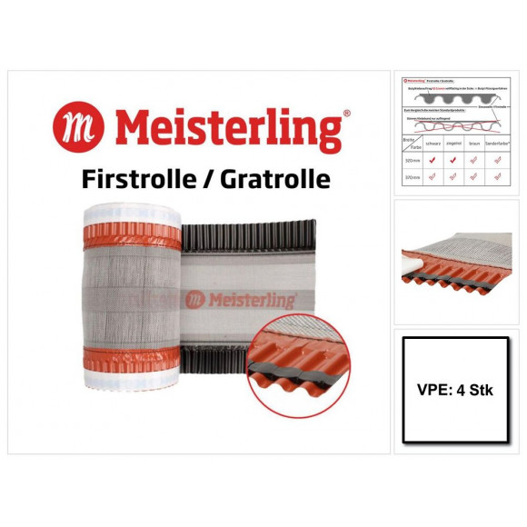 Meisterling Rouleau D'arêtier / Closoir De Faîtage 320 Mm X 5 M, 4 Pcs. - Pet Anti-uv Haute Performance, Non-tissé - Bande C