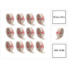 Meisterling Rubans Adhésifs En Papier Kraft  50 Mm X 25 M, 12 Pcs.  (12x 006300000110)