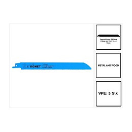 Komet Lame De Scie Metal Et Bois 200mm 10-14tpi - 5 Pièces. Hss-bi-metall Vario ( 501.015 )