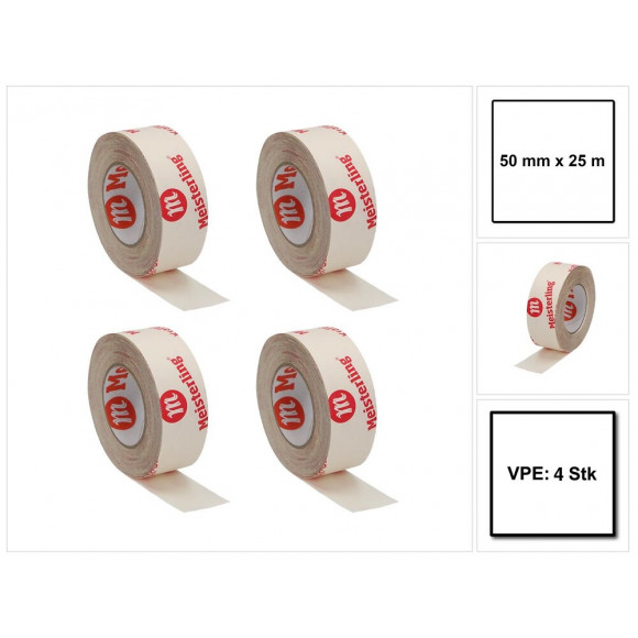 Meisterling Rubans Adhésifs En Papier Kraft 50 Mm X 25 Mm, 4 Pcs.  (4x 006300000110)