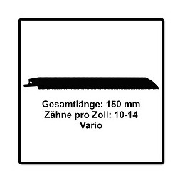 Komet Lame De Scie Metal Et Bois 200mm 10-14tpi - 5 Pièces. Hss-bi-metall Vario ( 501.015 )
