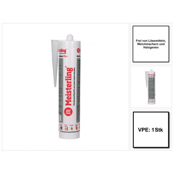 Meisterling Colle À Cartouches Plus 310 Ml, Élasticité Permanente, Autocollant (006050000030)