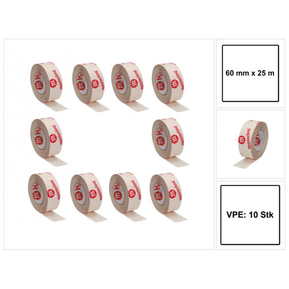 Meisterling Rubans Adhésifs En Papier Kraft 60 Mm X 25 M, 10 Pcs. (10x 006300000120 )