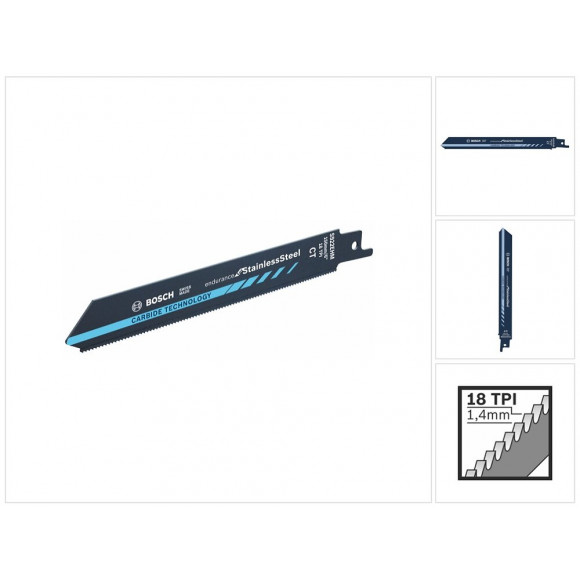 Bosch S 1022 Ehm Lame De Scie Sabre Endurance For Stainless Steel 200mm ( 2608653098 )
