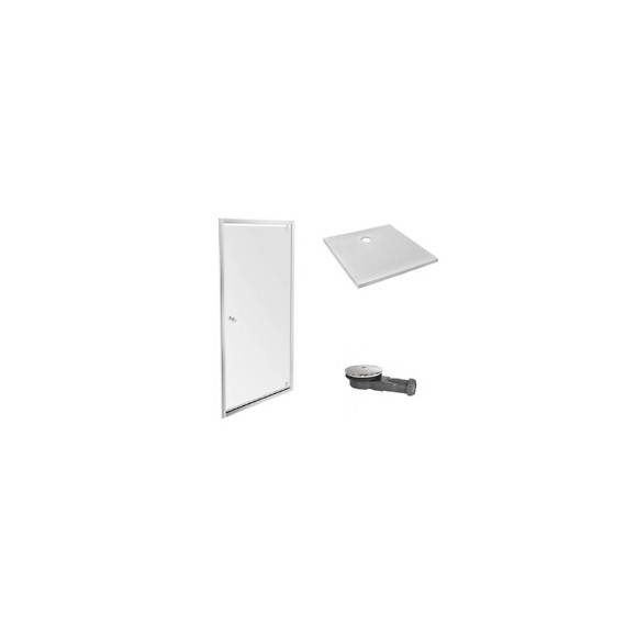 Pack Receveur Douche Ipso Avec Paroi Pivotante Serenity, 80 X 80